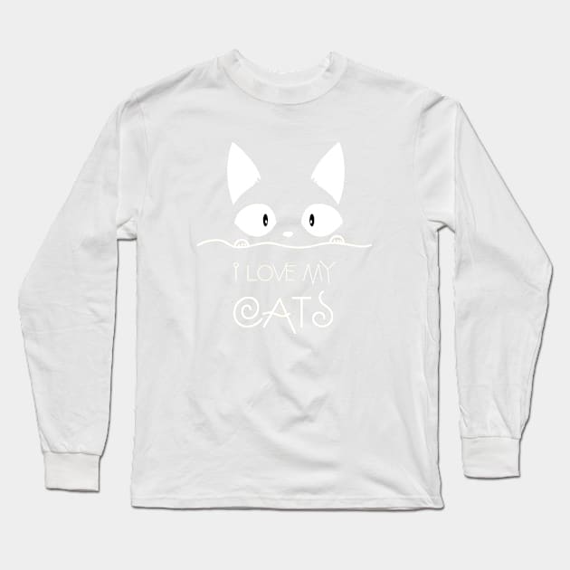I Love My Cat Long Sleeve T-Shirt by  El-Aal
